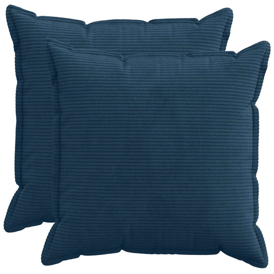 Cushion Cover 2 pcs HOUTEN Navy Blue 65 x 65 cm Corduroy