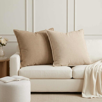 Cushion Cover 6 pcs HOUTEN Brown 80 x 80 cm Corduroy