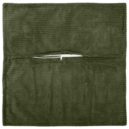 Cushion Cover 2 pcs HOUTEN Green 65 x 65 cm Corduroy