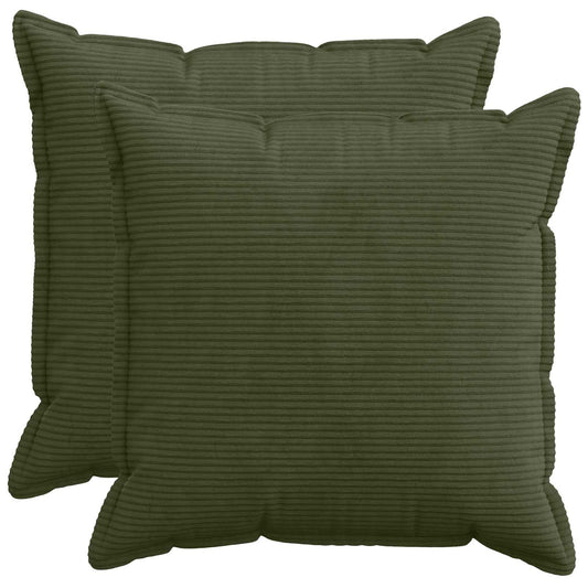 Cushion Cover 2 pcs HOUTEN Green 65 x 65 cm Corduroy