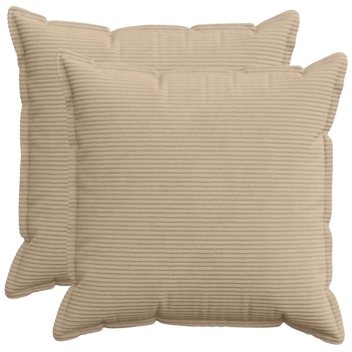 Cushion Cover 2 pcs HOUTEN Taupe 65 x 65 cm Corduroy
