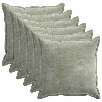 Cushion Cover 6 pcs HOUTEN Green 65 x 65 cm Chenille Fabric
