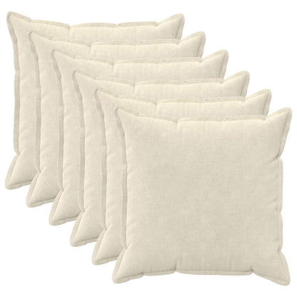 Cushion Cover 6 pcs HOUTEN Cream 65 x 65 cm Microfiber Fleece