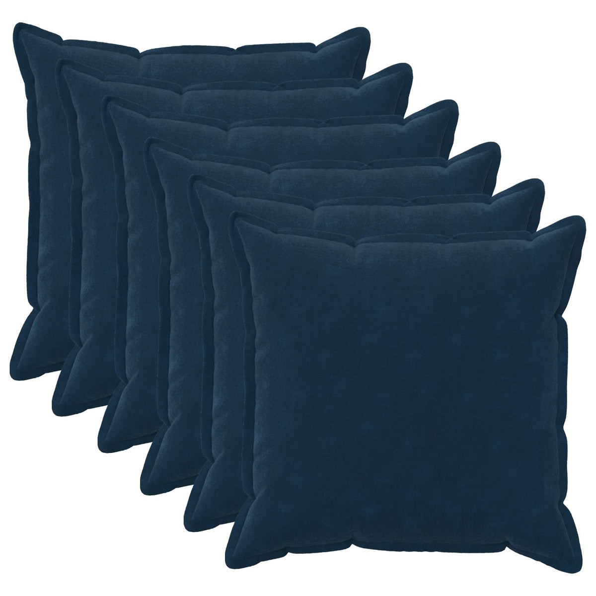 Cushion Cover 6 pcs HOUTEN Blue 65 x 65 cm Microfiber Fleece