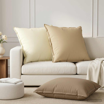Cushion Cover 6 pcs HOUTEN Cream 70 x 70 cm Polyester