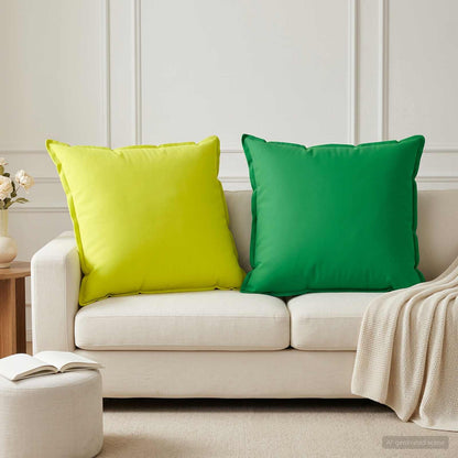 Cushion Cover 2 pcs HOUTEN Bright Green 65 x 65 cm Polyester