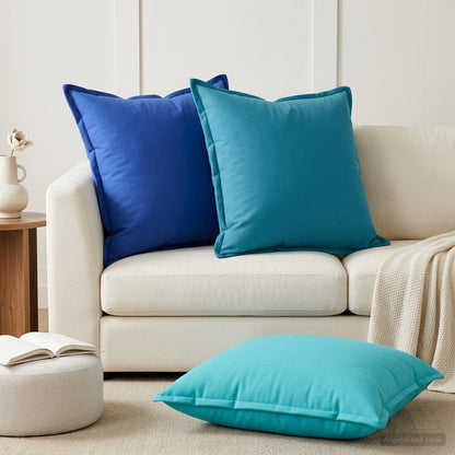 Cushion Cover 6 pcs HOUTEN Turquoise 80 x 80 cm Polyester