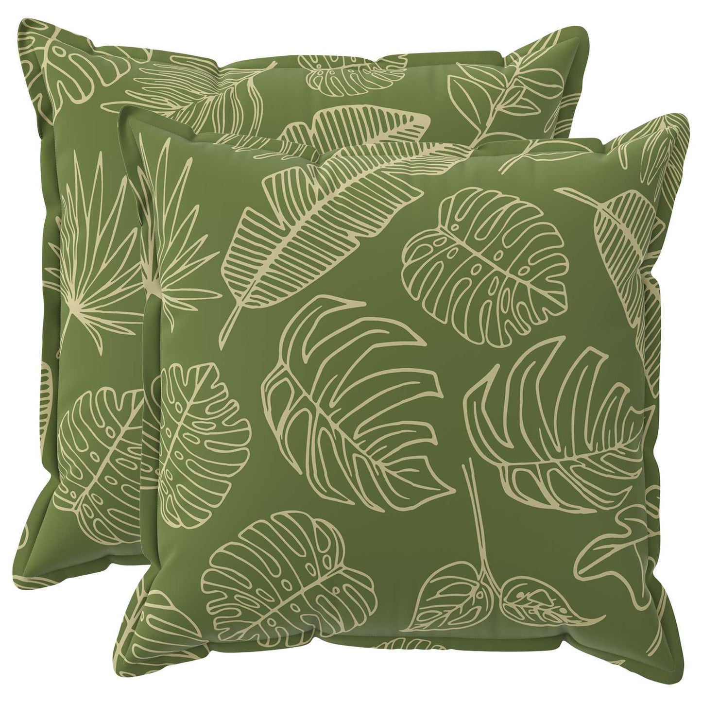 Cushion Cover 2 pcs HOUTEN Leaf Design 65 x 65 cm Polyester