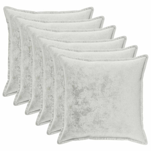 Cushion Cover 6 pcs HOUTEN Light Grey 65 x 65 cm Flannel