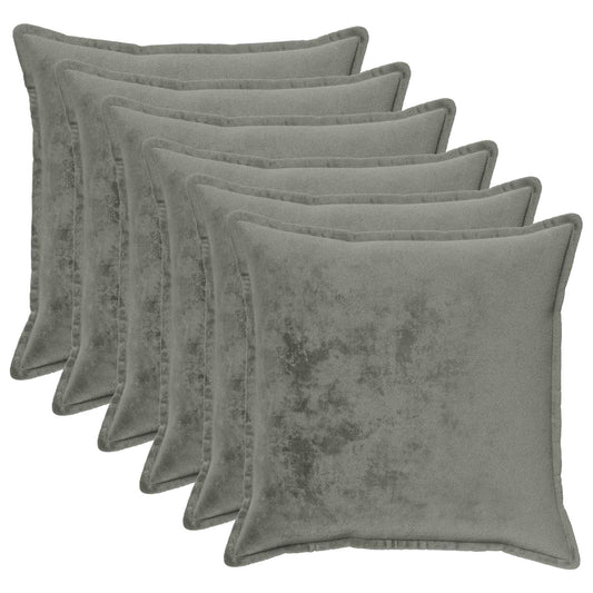 Cushion Cover 6 pcs HOUTEN Dark Grey 65 x 65 cm Flannel