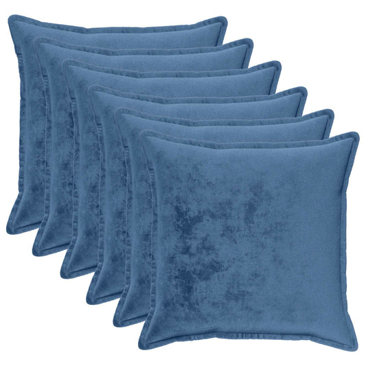 Cushion Cover 6 pcs HOUTEN Light Blue 65 x 65 cm Flannel