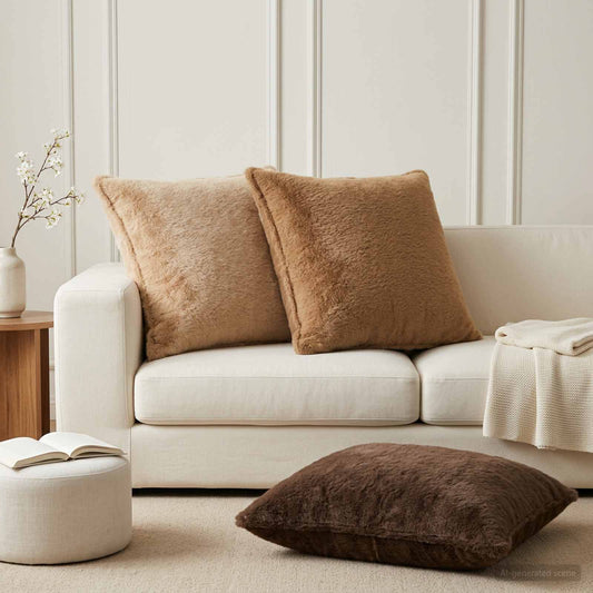 Cushion Cover 6 pcs HOUTEN Light Brown 80 x 80 cm