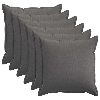 Cushion Cover 6 pcs HOUTEN Light Grey 70 x 70 cm Faux Linen
