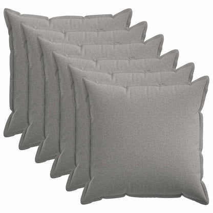 Cushion Cover 6 pcs HOUTEN Cloud Grey 70 x 70 cm Faux Linen