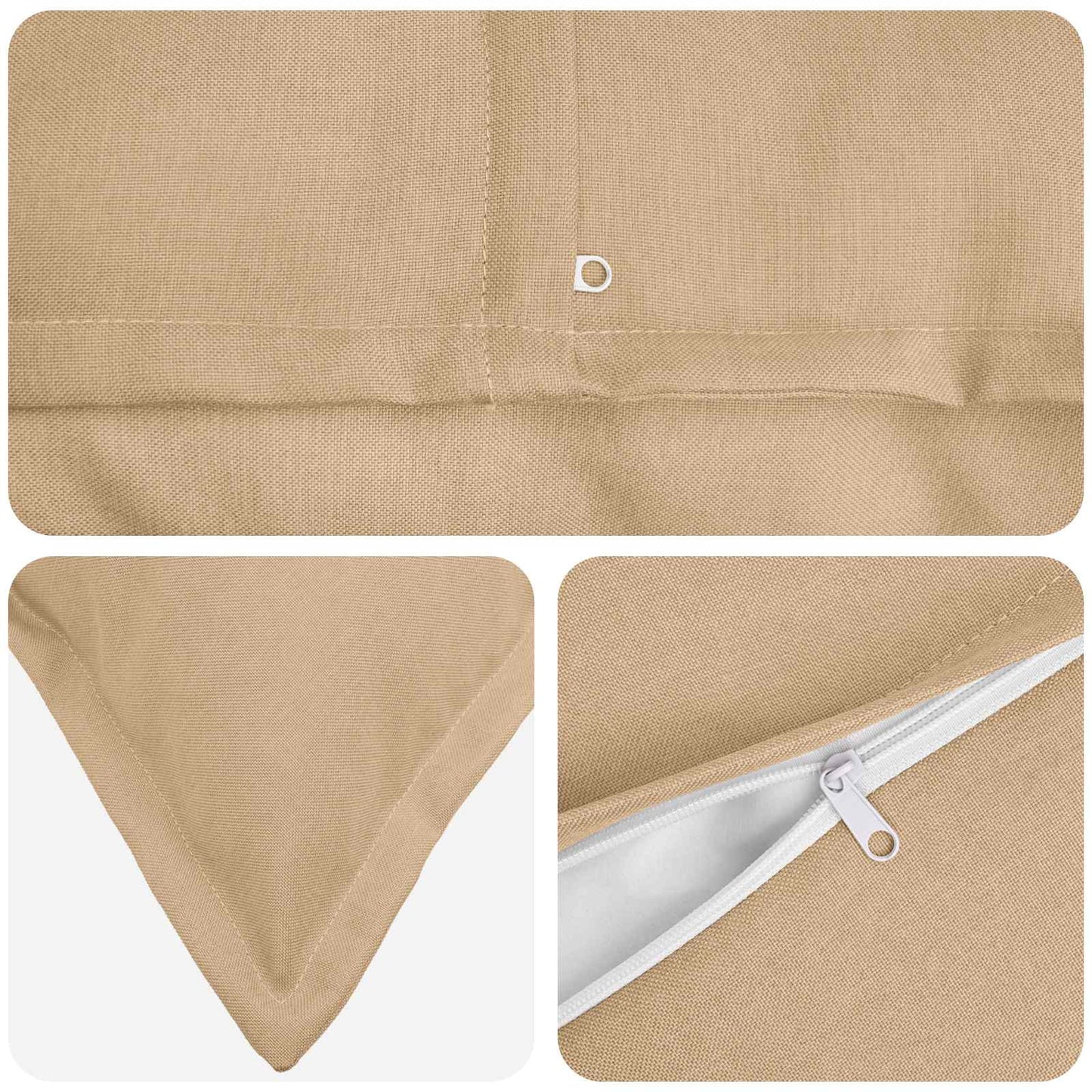 Cushion Cover 2 pcs HOUTEN Cream 70 x 70 cm Faux Linen