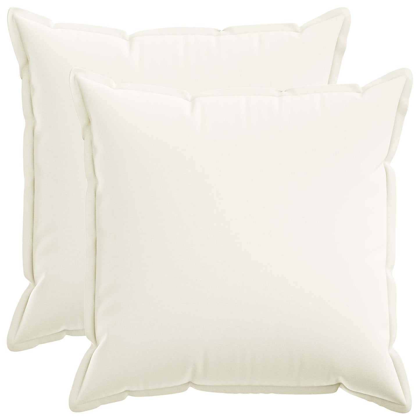 Cushion Cover 2 pcs HOUTEN White 70 x 70 cm Faux Linen