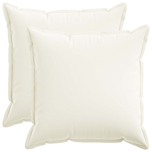 Cushion Cover 2 pcs HOUTEN White 70 x 70 cm Faux Linen