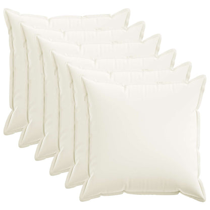 Cushion Cover 6 pcs HOUTEN White 70 x 70 cm Faux Linen