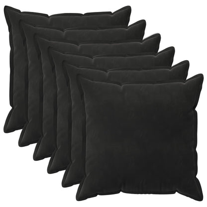 Cushion Cover 6 pcs HOUTEN Black 70 x 70 cm Velvet