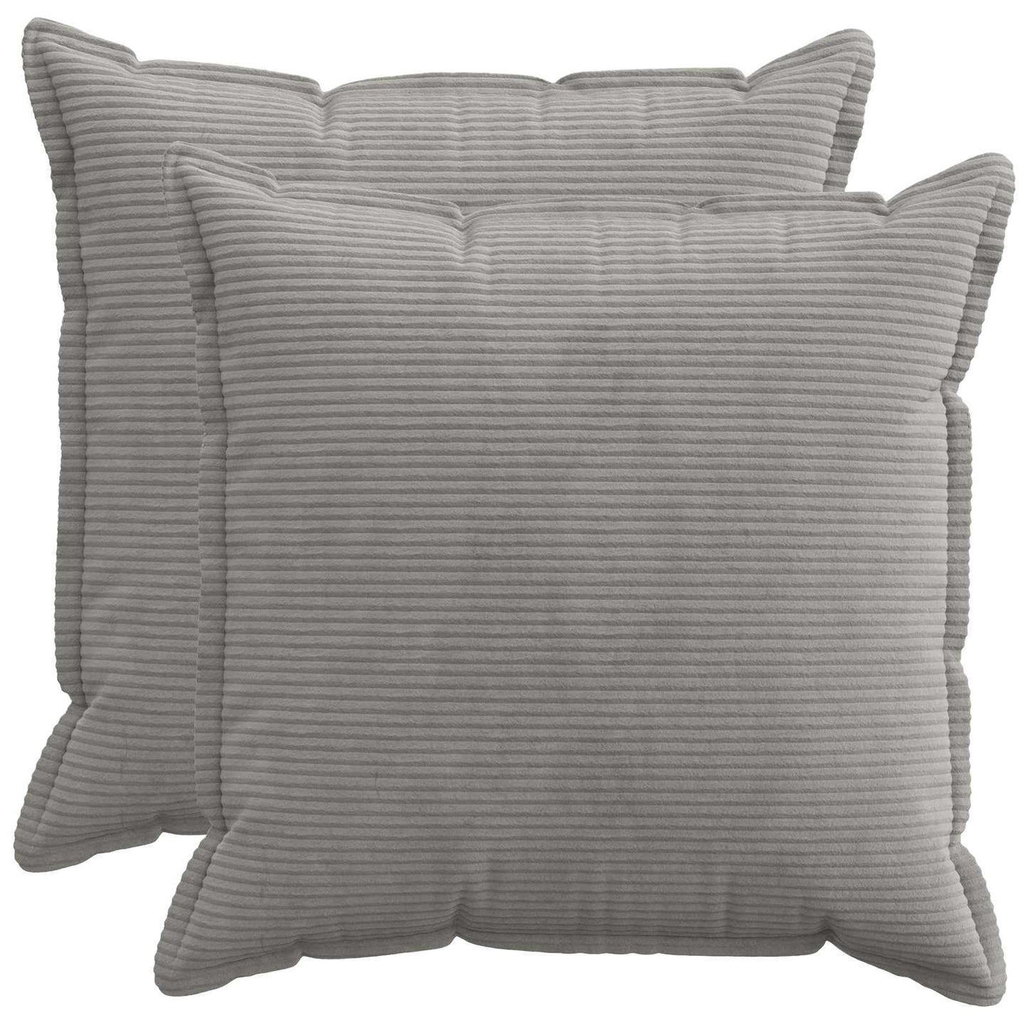 Cushion Cover 2 pcs HOUTEN Light Grey 70 x 70 cm Corduroy