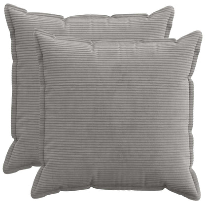 Cushion Cover 2 pcs HOUTEN Light Grey 70 x 70 cm Corduroy