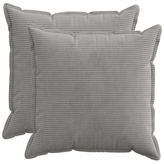 Cushion Cover 2 pcs HOUTEN Light Grey 70 x 70 cm Corduroy