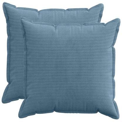 Cushion Cover 2 pcs HOUTEN Blue 70 x 70 cm Corduroy