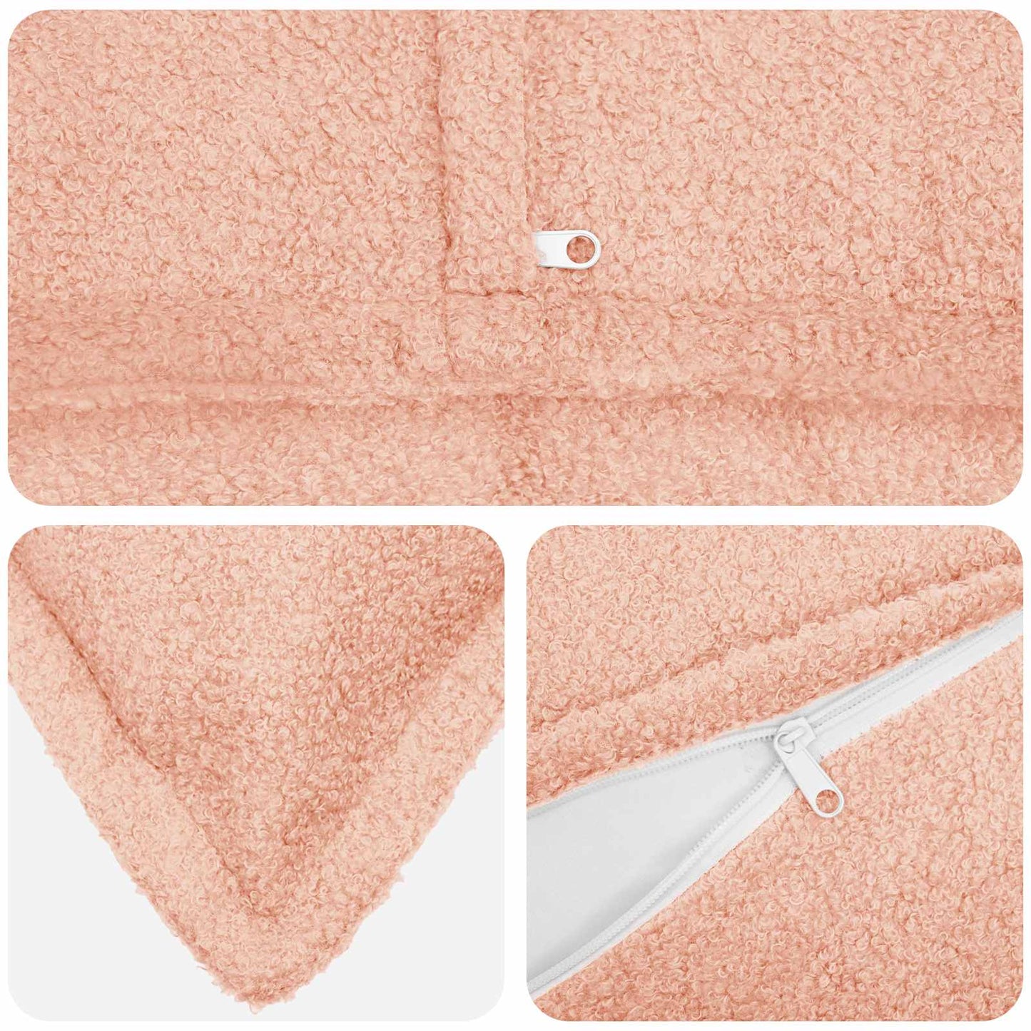 Cushion Cover 2 pcs HOUTEN Pink 70 x 70 cm Bouclé