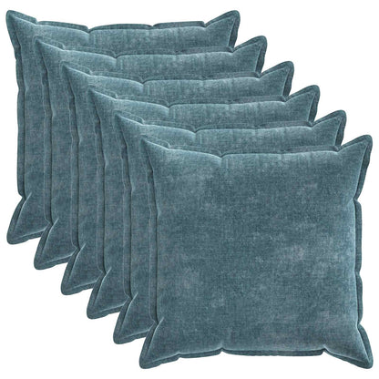 Cushion Cover 6 pcs HOUTEN Blue 70 x 70 cm Chenille Fabric