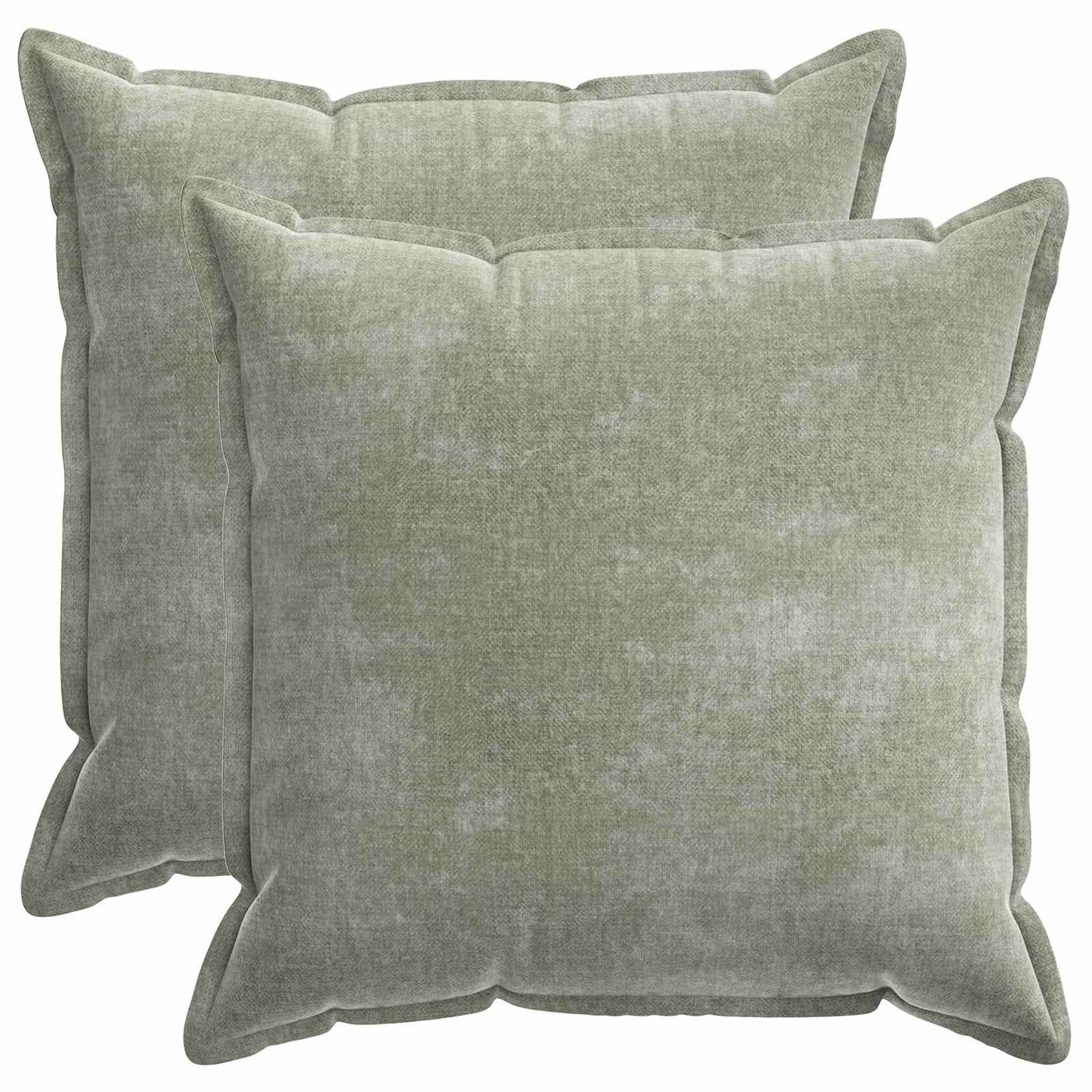 Cushion Cover 2 pcs HOUTEN Green 70 x 70 cm Chenille Fabric