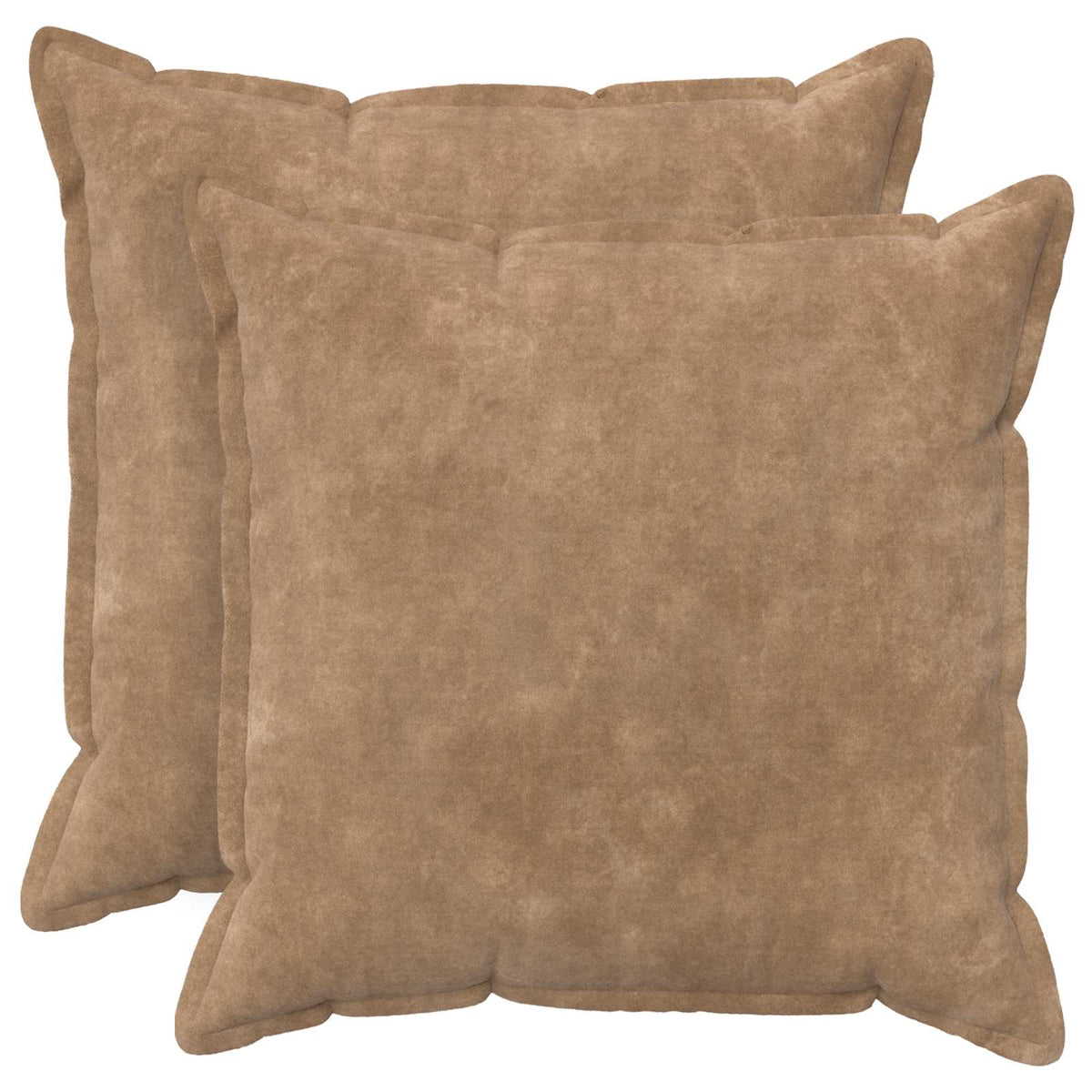 Cushion Cover 2 pcs HOUTEN Taupe 70 x 70 cm Microfiber Fleece
