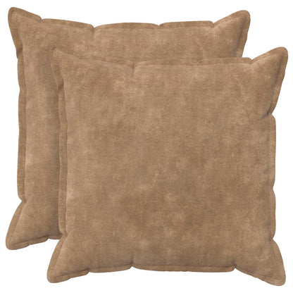Cushion Cover 2 pcs HOUTEN Taupe 70 x 70 cm Microfiber Fleece