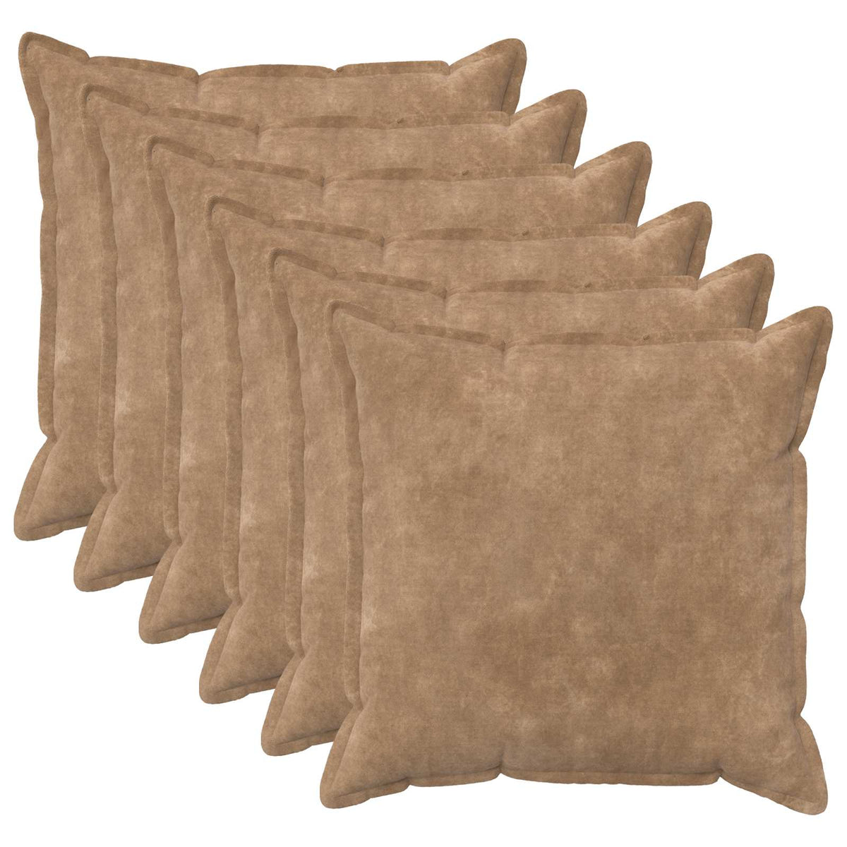 Cushion Cover 6 pcs HOUTEN Taupe 70 x 70 cm Microfiber Fleece