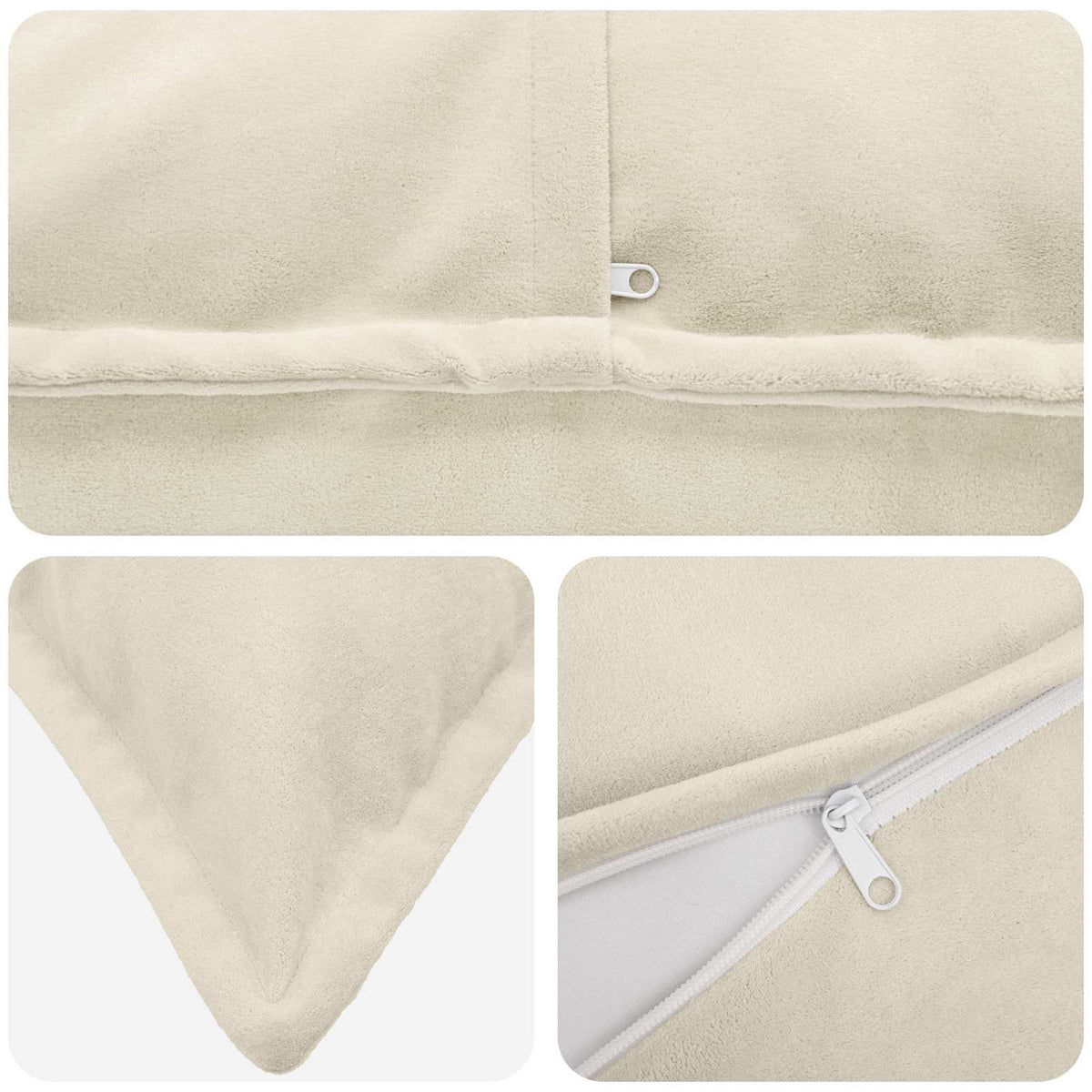 Cushion Cover 2 pcs HOUTEN Cream 70 x 70 cm Microfiber Fleece