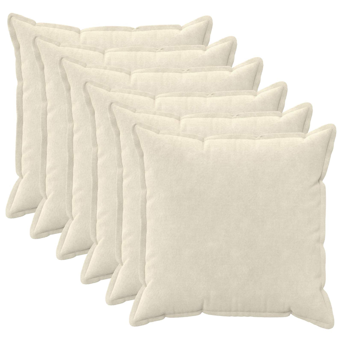 Cushion Cover 6 pcs HOUTEN Cream 70 x 70 cm Microfiber Fleece