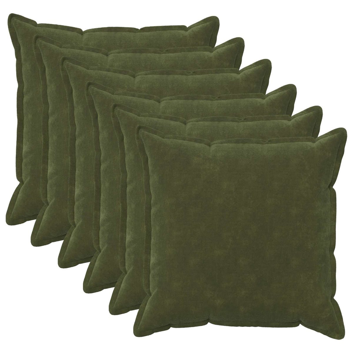 Cushion Cover 6 pcs HOUTEN Green 70 x 70 cm Microfiber Fleece