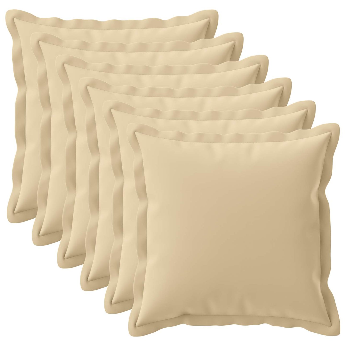 Cushion Cover 6 pcs HOUTEN Beige 70 x 70 cm Polyester