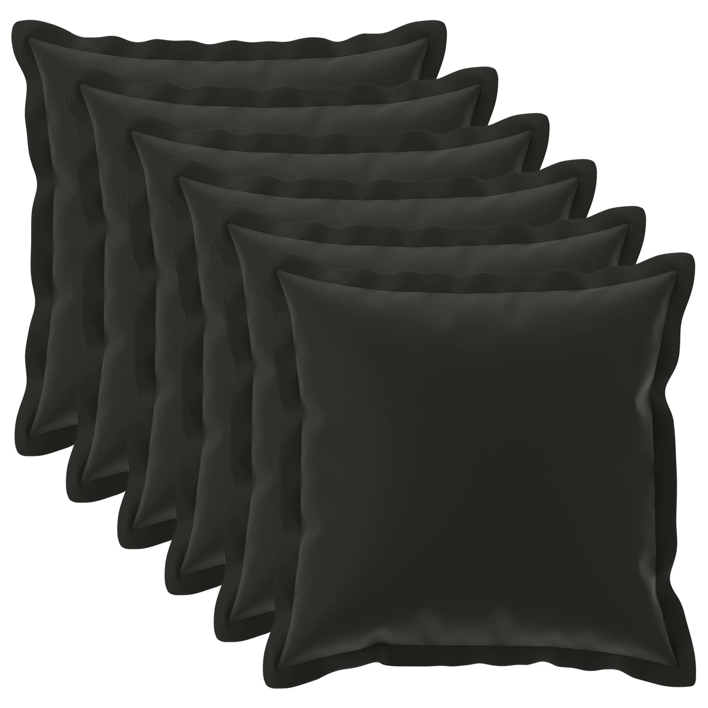 Cushion Cover 6 pcs HOUTEN Black 70 x 70 cm Polyester