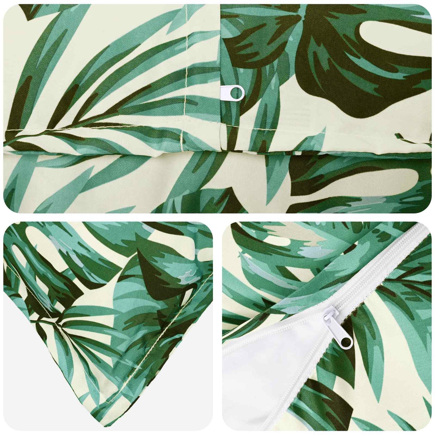 Cushion Cover 2 pcs HOUTEN Leaf Pattern 70 x 70 cm Polyester