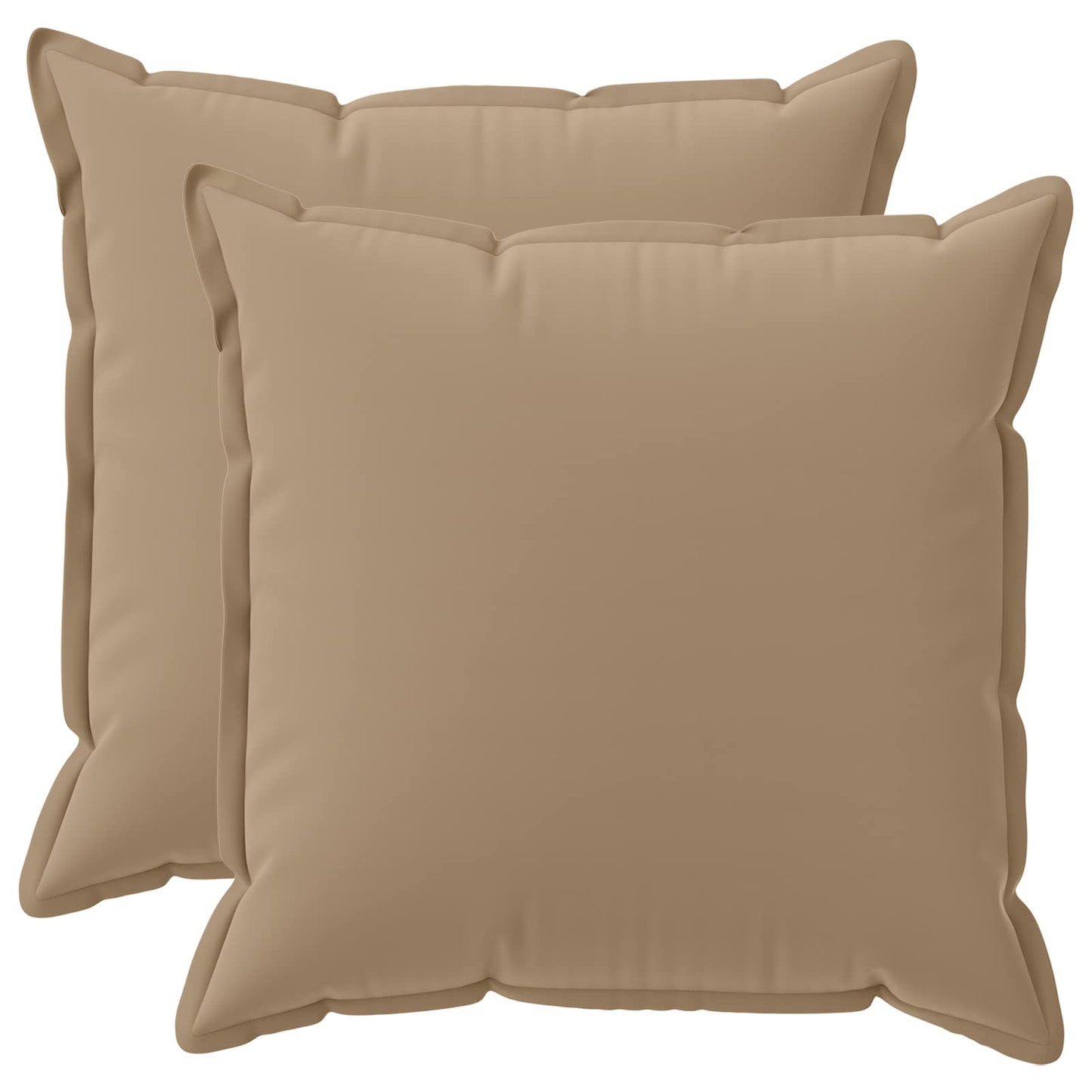 Cushion Cover 2 pcs HOUTEN Taupe 70 x 70 cm Polyester