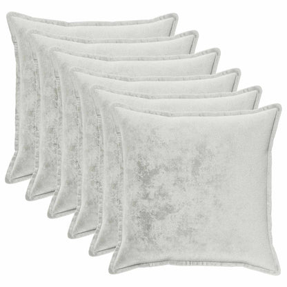 Cushion Cover 6 pcs HOUTEN Light Grey 70 x 70 cm Flannel