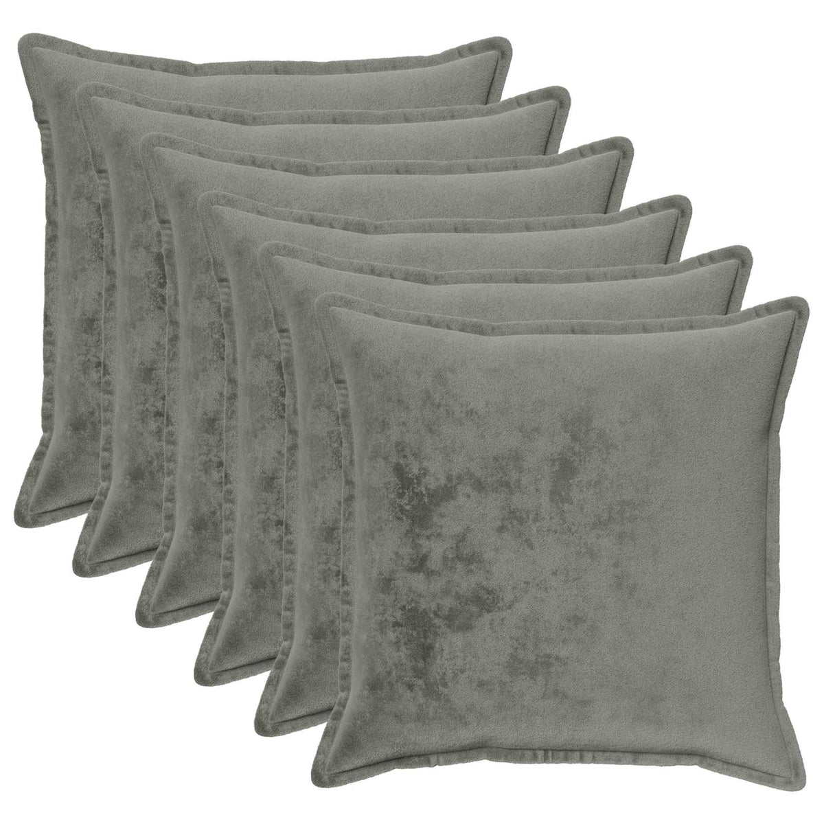 Cushion Cover 6 pcs HOUTEN Dark Grey 70 x 70 cm Flannel