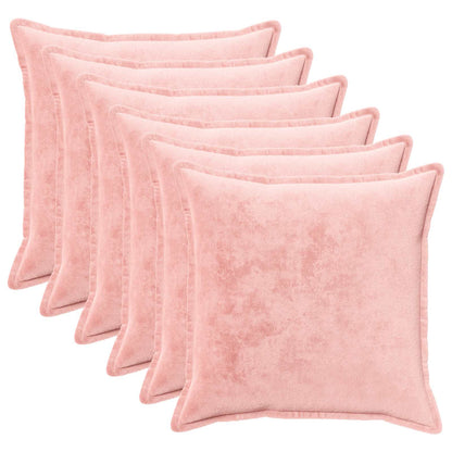 Cushion Cover 6 pcs HOUTEN Pink 70 x 70 cm Flannel
