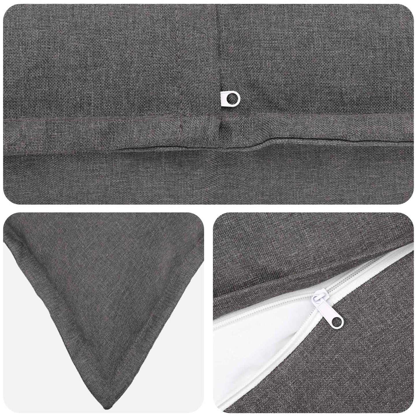 Cushion Cover 2 pcs HOUTEN Light Grey 80 x 80 cm Faux Linen