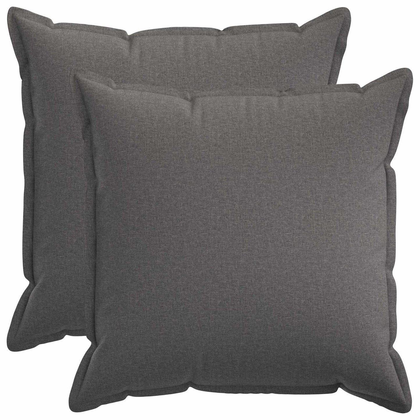 Cushion Cover 2 pcs HOUTEN Light Grey 80 x 80 cm Faux Linen