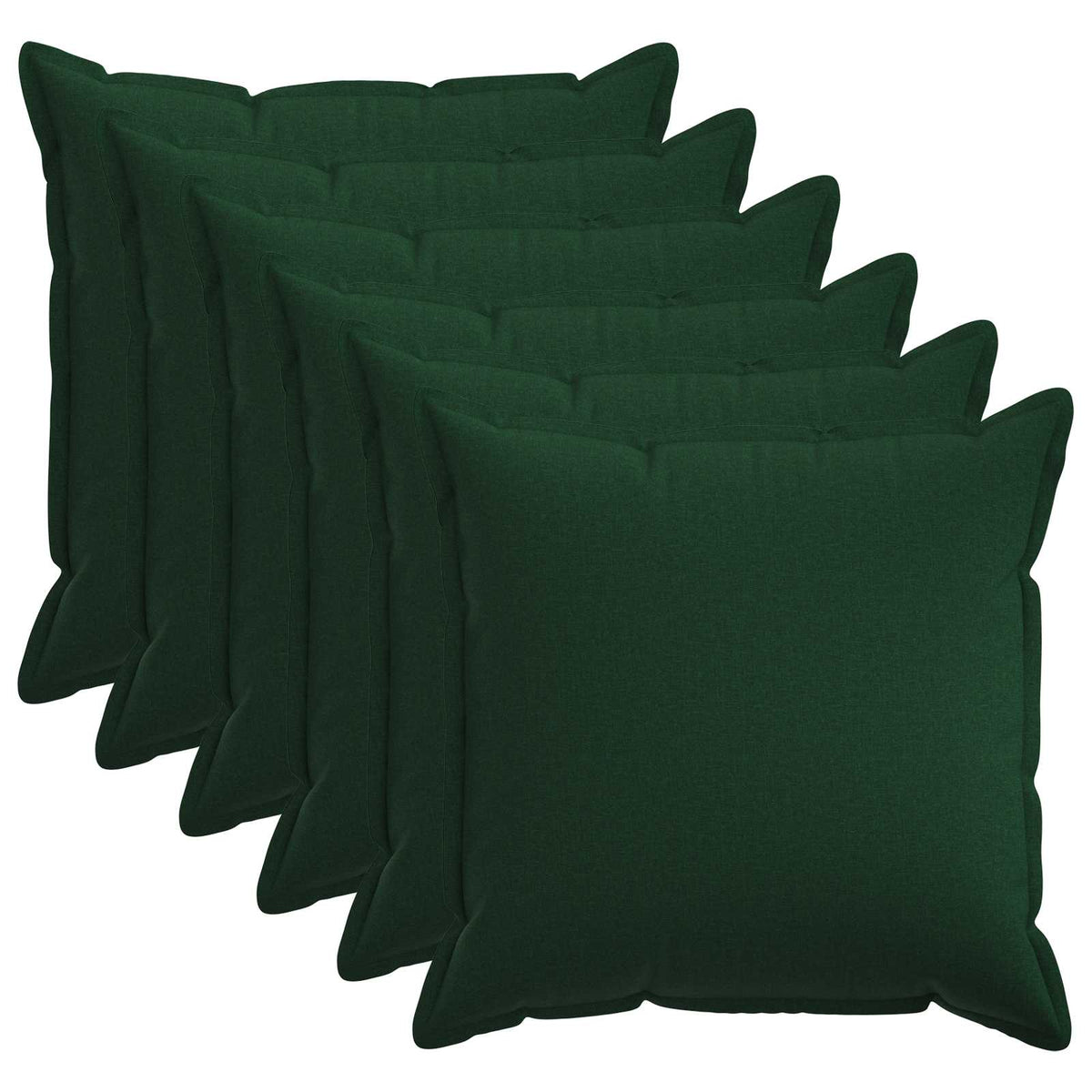 Cushion Cover 6 pcs HOUTEN Dark Green 80 x 80 cm Faux Linen