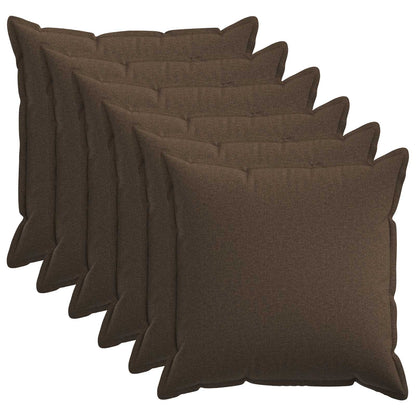 Cushion Cover 6 pcs HOUTEN Taupe 80 x 80 cm Faux Linen