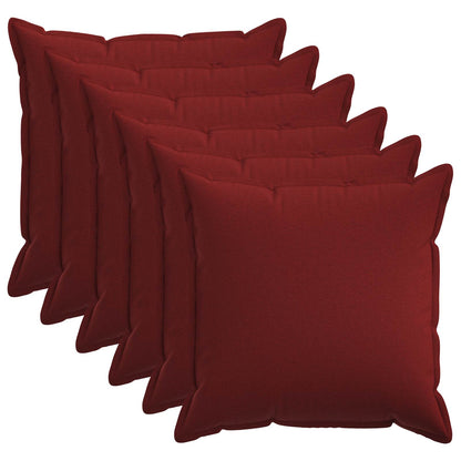 Cushion Cover 6 pcs HOUTEN Wine Red 80 x 80 cm Faux Linen