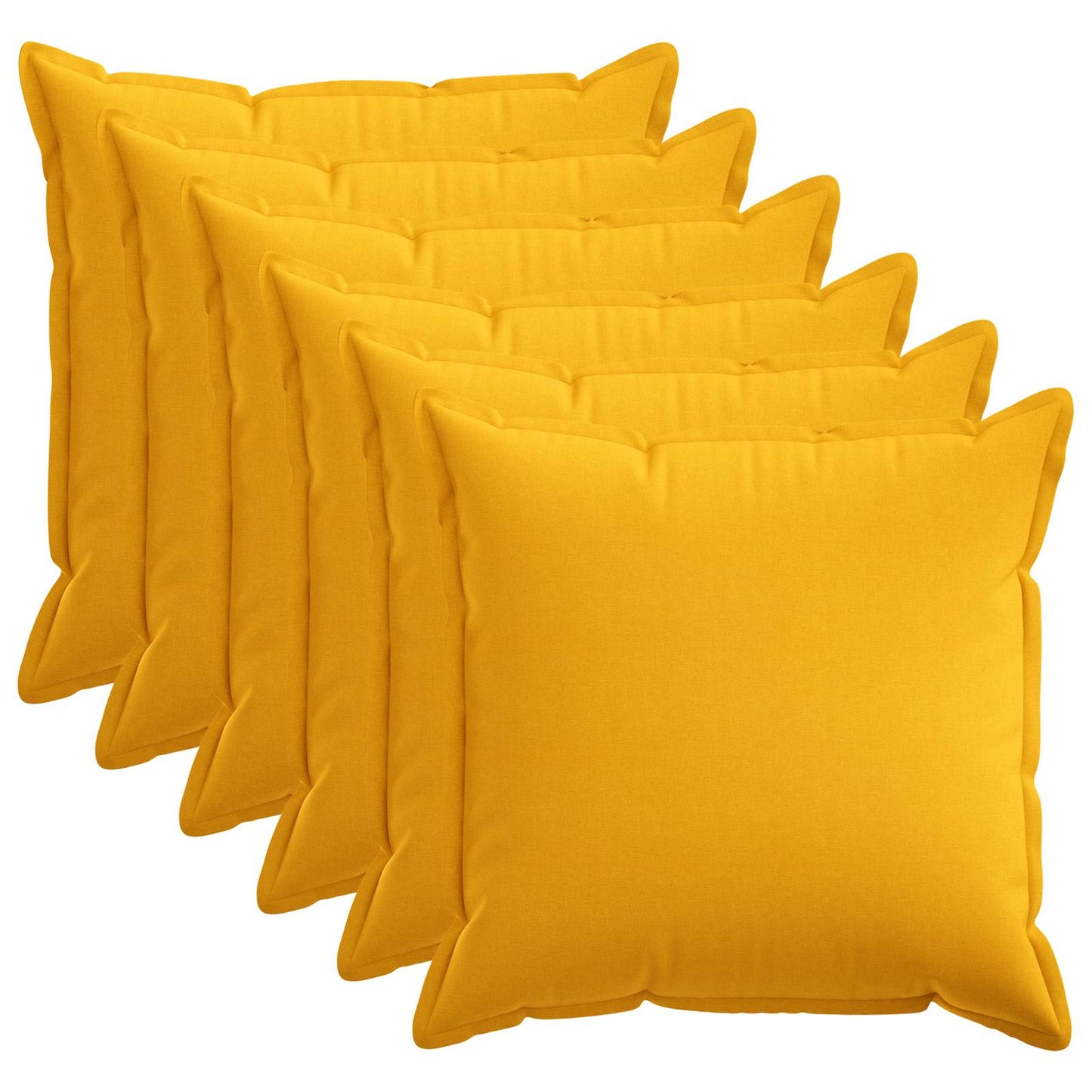 Cushion Cover 6 pcs HOUTEN Light Yellow 80 x 80 cm Faux Linen