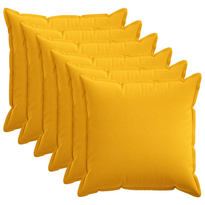 Cushion Cover 6 pcs HOUTEN Light Yellow 80 x 80 cm Faux Linen
